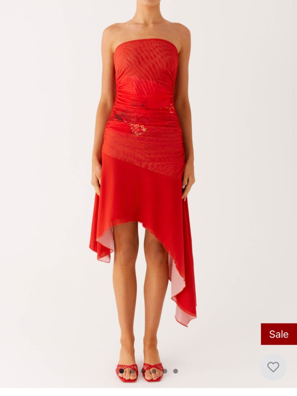Peppermayo Red Asymmetrical Hem Dress